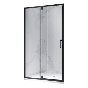 Usa de dus batanta pentru nisa ZES-KZ19E negru 110 x 195 cm sticla 6 mm - Img 1