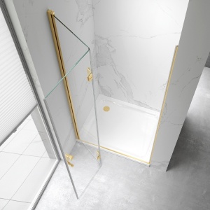 Usa de dus batanta pentru nisa ZES-KZ21D-GL auriu 100 x 195 cm sticla 6 mm - Img 4