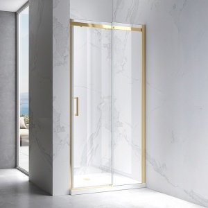 Usa de dus culisanta de walk-in ZES-KZ09A-GL-BR-100, rame auriu periat 95-100 cm - Img 5