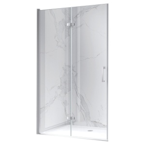 Usa de dus pliabila pentru nisa ZES-KZ21F crom 120 x 195 cm sticla 6 mm