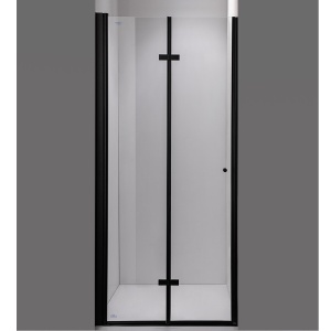 Usi pentru dus cu rame negre si sticla securizata 6mm SH01 B 90 cm - Img 3