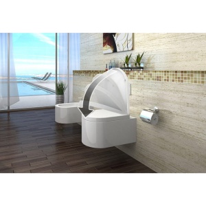 Vas WC PRO LORENT Rimless, suspendat, ceramica, 56.5 x 34.5 x 34 cm, Scaun Soft-Close / Duroplast Slim Inclus, Alb - Img 4