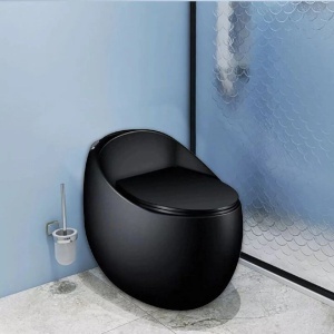 Vas WC Santa Rimless, rezervor incorporat, Negru mat, Power Colour, montaj podea, capac cu soft-close, Royalty Line - Img 3