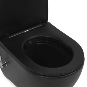 Vas WC suspendat cu funcție bideu și capac inclus, negru - Img 7