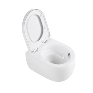 Vas WC suspendat Lake Tornado White Glossy, rimless cu capac softclose - Img 5