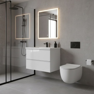 Vas WC suspendat Lake Tornado White, rimless cu capac softclose - Img 6
