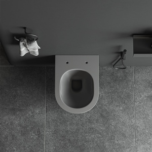 Vas WC suspendat Luma Gray rimless si cu capac soft close - Img 13