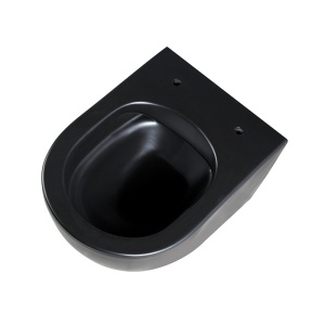 Vas WC suspendat Peak Black Matt&Gold, rimless si cu capac softclose - Img 8