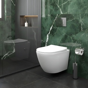 Vas WC suspendat REA Carlo Lux Rimless cu functie bideu - Img 9