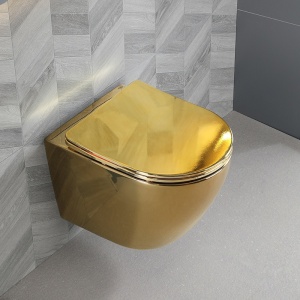 Vas WC suspendat Tornado Flow Gold, interior alb rimless cu capac softclose - Img 8