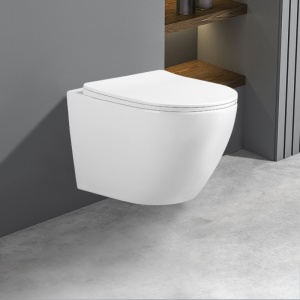 Vas WC suspendat Tornado Flow White rimless cu capac softclose - Img 10