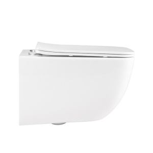 Vas WC suspendat Yuzu Tornado White, rimless cu capac softclose - Img 3
