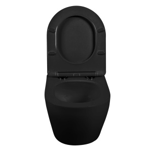 Vas wc Vila rimless tonrado negru mat cu capac softclose inclus - Img 3