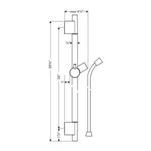 Bara cu furtun de dus Hansgrohe Unica S Puro 90 cm bronz periat - Img 4