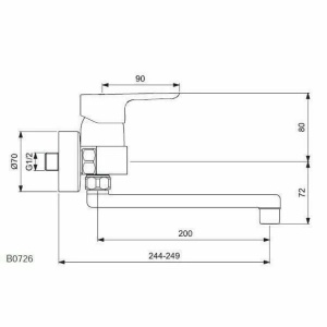 Baterie bucatarie cu pipa lunga montare pe perete Ideal Standard Ceraplan III - Img 2