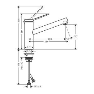 Baterie bucatarie Hansgrohe Zesis M33 monocomanda negru mat - Img 3