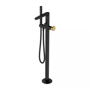 Baterie cada - dus freestanding Cersanit Inverto monocomanda negru - auriu - Img 1