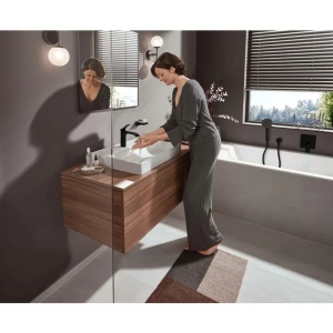 Baterie cada - dus incastrata Hansgrohe Vivenis negru mat fara corp ingropat - Img 3