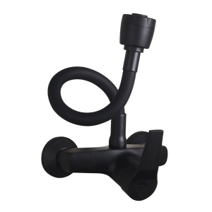 Baterie de bucatarie monocomanda cu montaj pe perete Dover cu gat flexibil negru mat - Img 16