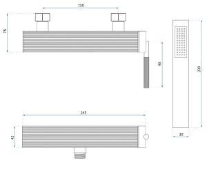 Baterie de dus Rea Argon cupru periat cu set de dus inclus - Img 6