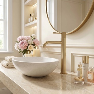Baterie inalta pentru lavoar Rea Venti Brush Gold - Img 2