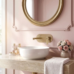 Baterie incastrata pentru lavoar REA Arcos Brush Gold - Img 3