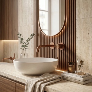 Baterie incastrata pentru lavoar Rea Foster Brush Copper - Img 3