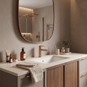 Baterie joasa pentru lavoar Rea Grace brush copper - Img 8
