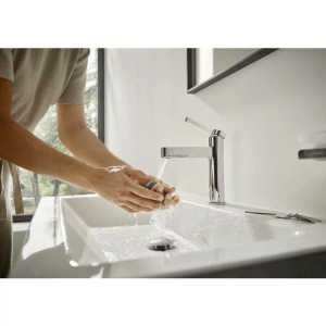 Baterie lavoar monocomanda Hansgrohe Finoris 110 crom cu ventil Pop-Up - Img 2