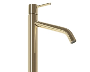 Baterie Lavoar REA LEVEL GOLD HIGH, Montaj Pe Blat, Capat Fix, Monocomanda, Inaltime 34.5 Cm, Auriu - Img 3