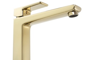 Baterie Lavoar REA ORIX GOLD High, Montaj Pe Blat, Capat Fix, Monocomanda, Inaltime 27.5 Cm, Finisaj Auriu - Img 2