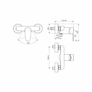 Baterie pentru dus Ideal Standard Cerafine O negru/crom - Img 2