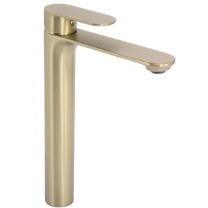 Baterie pentru lavoar baie Rea Drop Brush Gold High
