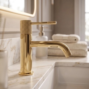 Baterie pentru lavoar Rea Venti Gold Low - Img 8