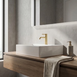 Baterie pentru lavoar Rivo, Culoare Gold Brush - Img 5