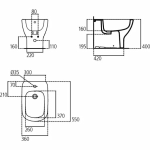 Bideu pe pardoseala alb mat Ideal Standard Tesi back-to-wall - Img 2
