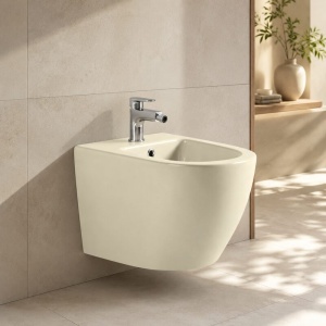 Bideu suspendat Fluminia Ricci cappuccino mat 49 x 36 cm