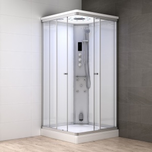 Cabina de dus alba cu hidromasaj si sauna cu aburi MUE-AS1010, 100 x 100 x 217 cm - Img 2