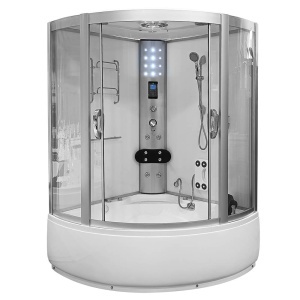 Cabina de dus cu cada si hidromasaj alba MO-08135, 135 x 135 x 220 cm