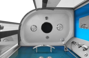 Cabina de dus cu hidromasaj albastra MO-18218, montaj stanga, 120 x 85 x 215 cm - Img 4