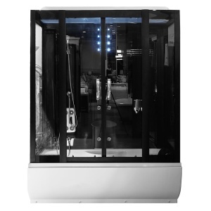 Cabina de dus cu Hidromasaj MO-0611 ,culoare neagra. dimensiune 170X90X220CM - Img 2