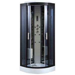 Cabina de dus cu hidromasaj neagra cadita alba MO-0513D 110 x 110 x 215 cm