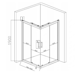 Cabina de dus cu rame cromate si sticla securizata KZ90A 80 x 80 cm - Img 15