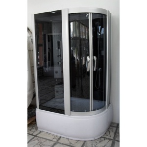Cabina de dus cu sauna si hidromasaj montaj dreapta alba cu rame cromate 120 x 85 x 225 cm - Img 9