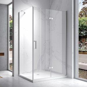 Cabina de dus din sticla securizata 6 mm cu rame cromate KZ20E 110 x 80 cm - Img 3