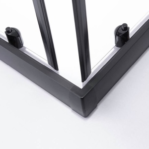 Cabina de dus din sticla securizata cu rame negre si cadita alba slim BL30B/RIKO 90 x 90 cm - Img 6