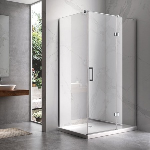 Cabina de dus dreptunghiulara cu rame cromate si cadita neagra slim KZ02D-ST03C 120 x 80 cm - Img 3