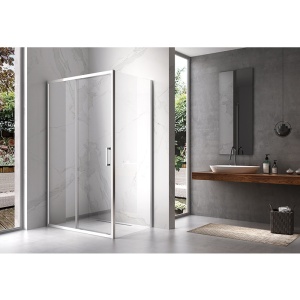 Cabina de dus dreptunghiulara cu rame cromate si cadita neagra antialunecare KZ103B/SXL03D 110 x 80 cm - Img 18