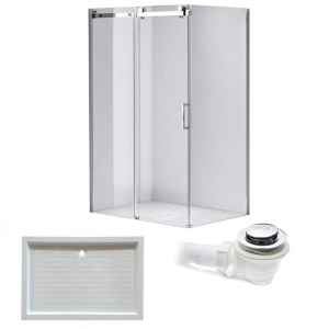 Cabina de dus dreptunghiulara din sticla securizata cu rame cromate si cadita alba inclusa KZ203C-SXL03E 120 x 80 cm - Img 21