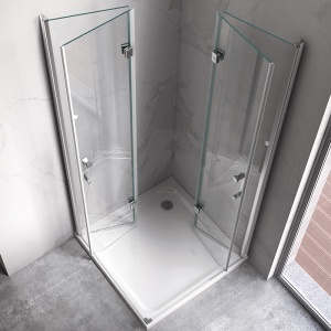 Cabina de dus dreptunghiulara din sticla securizata cu rame cromate si cadita neagra antialunecare KZ12B-SXL03C 100 x 80 cm - Img 12